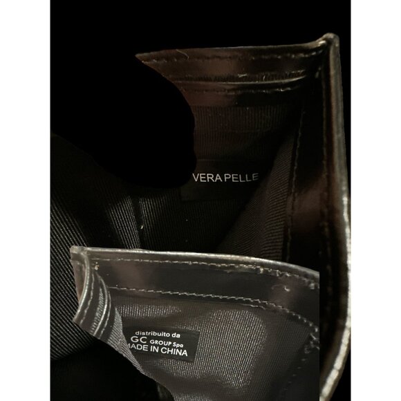 Gianni Chiarini Wallet Black Polished Leather Tri-fold LUSH Wallet Made in Italy - Picture 7 of 7